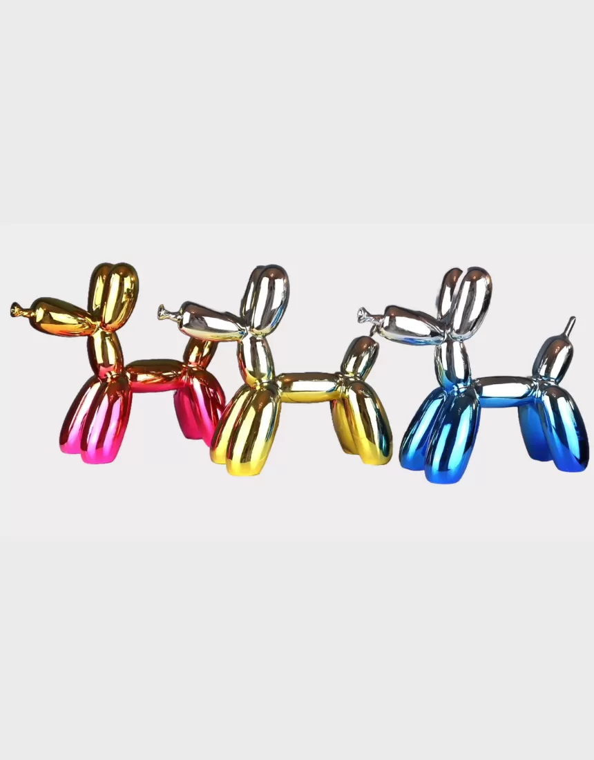 Chrome Balloon Dog Silver/Blue