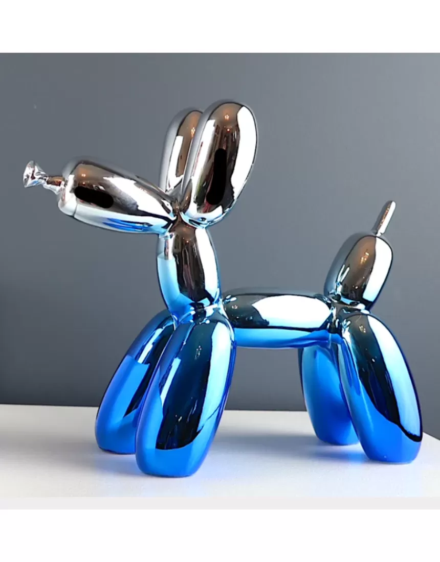 Chrome Balloon Dog Silver/Blue