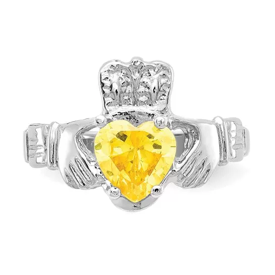 Citrine Claddagh Ring - November