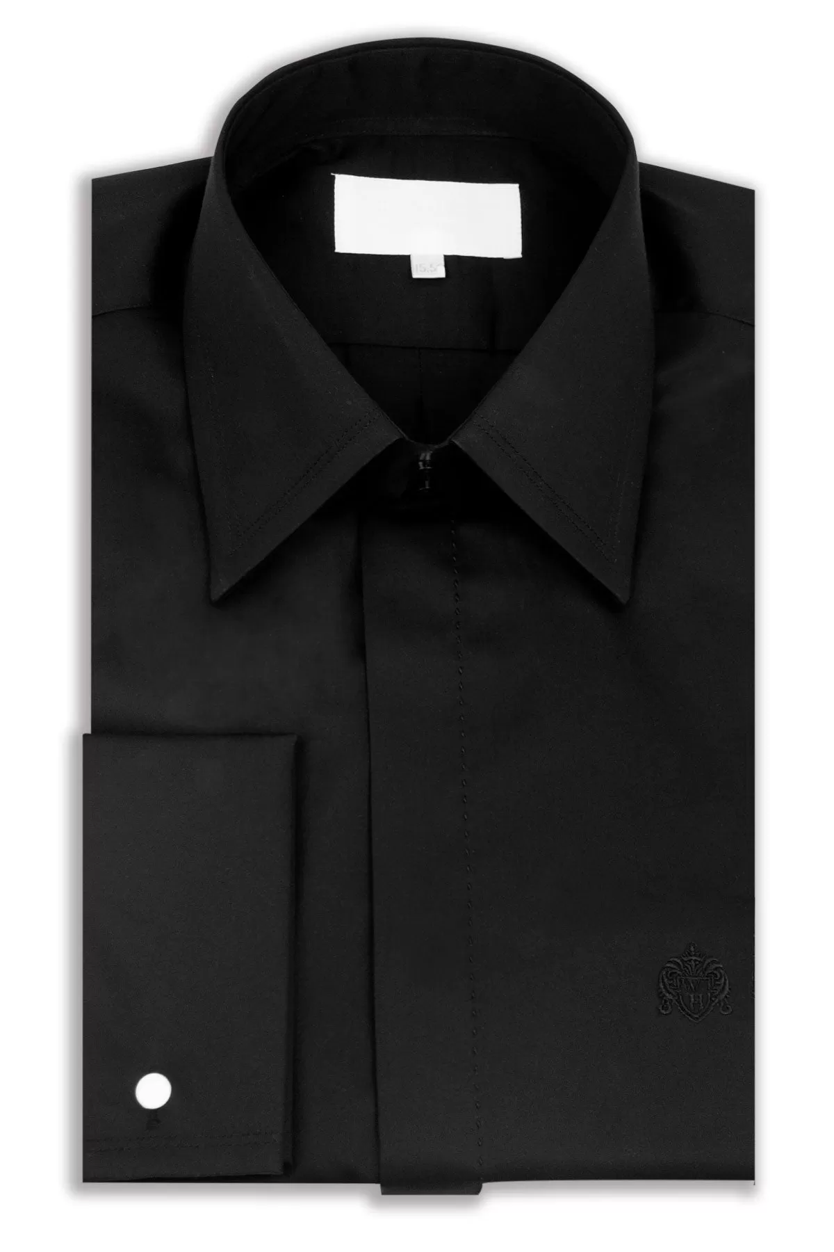 Classic Black Forward Point Collar Shirt