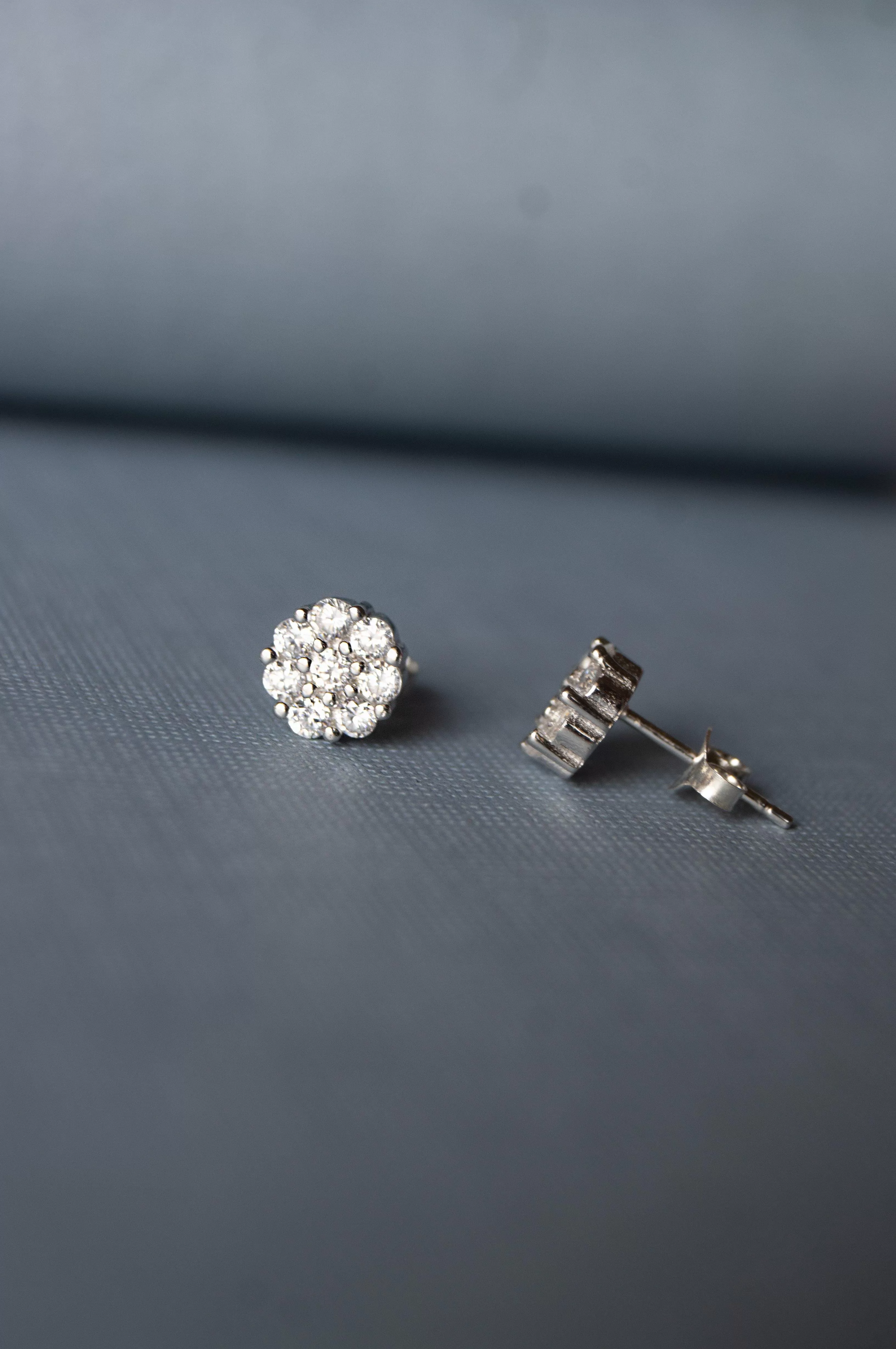 Classic Cluster Spark Sterling Silver Earrings