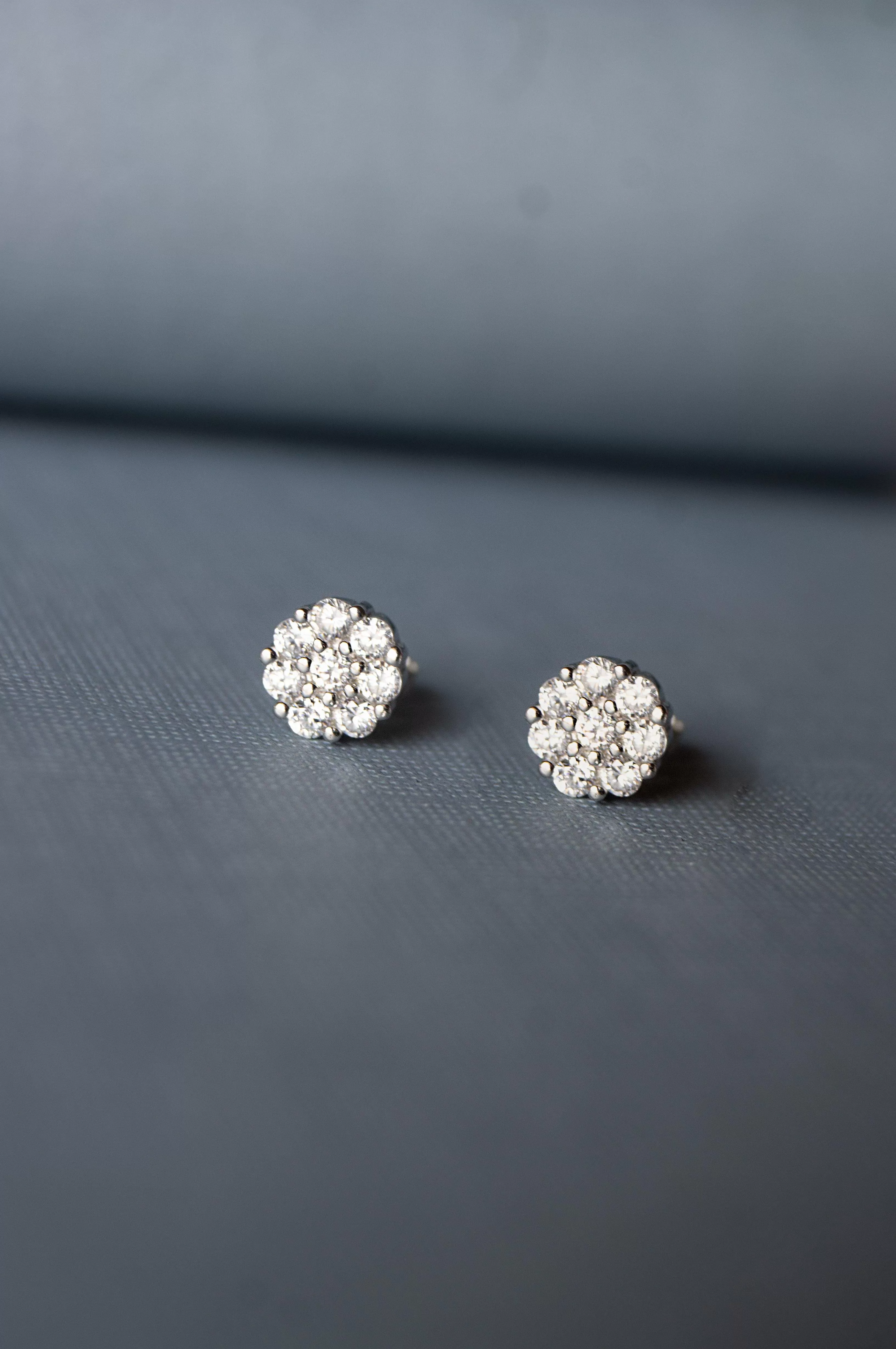 Classic Cluster Spark Sterling Silver Earrings