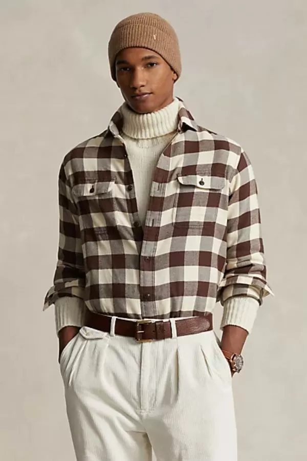 Classic Fit Checked Twill Workshirt