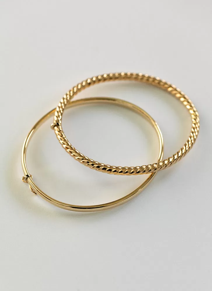 Classic oval 4mm bangle 14k gold