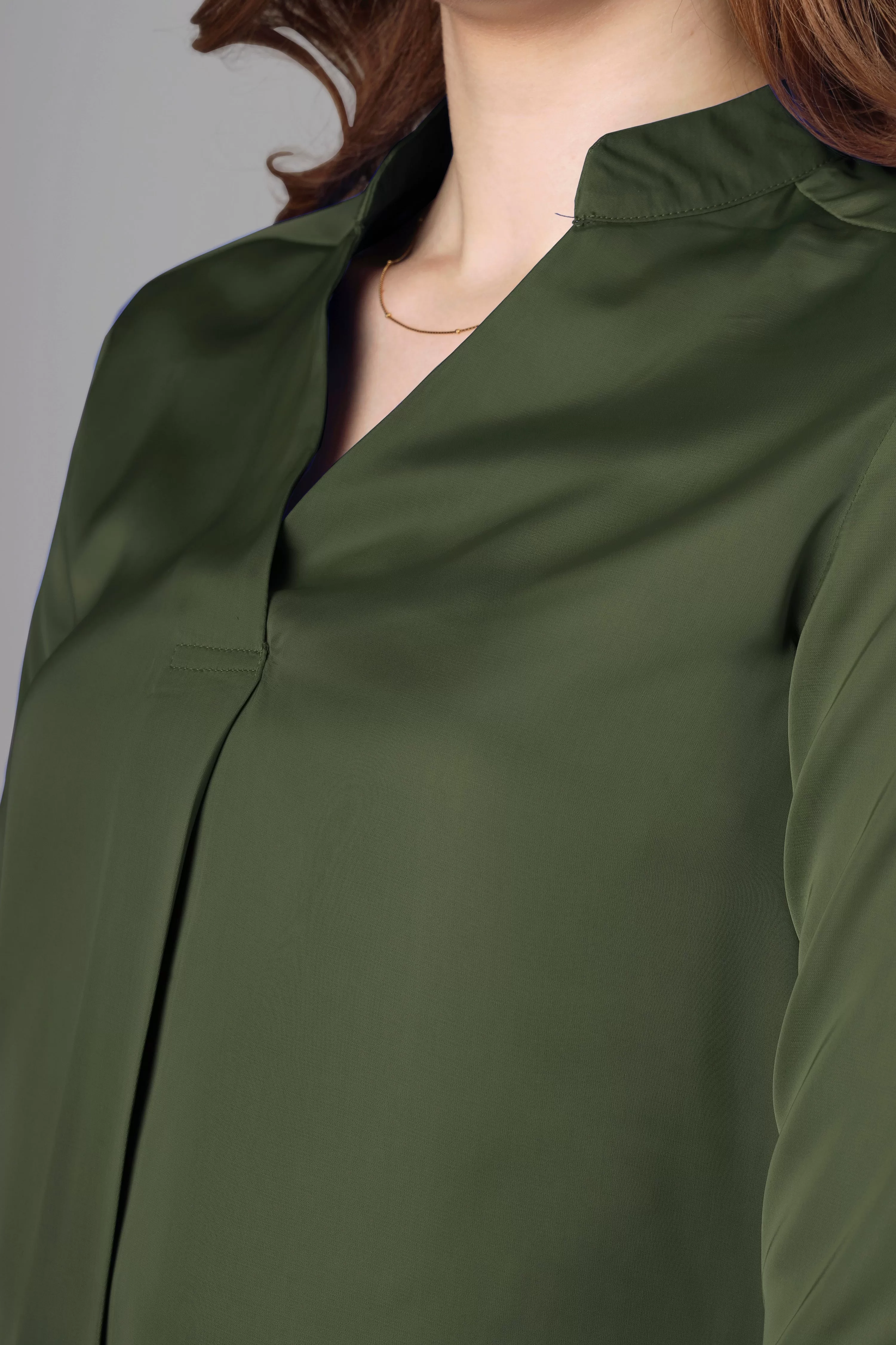 Classic Seaweed Green Top For Women