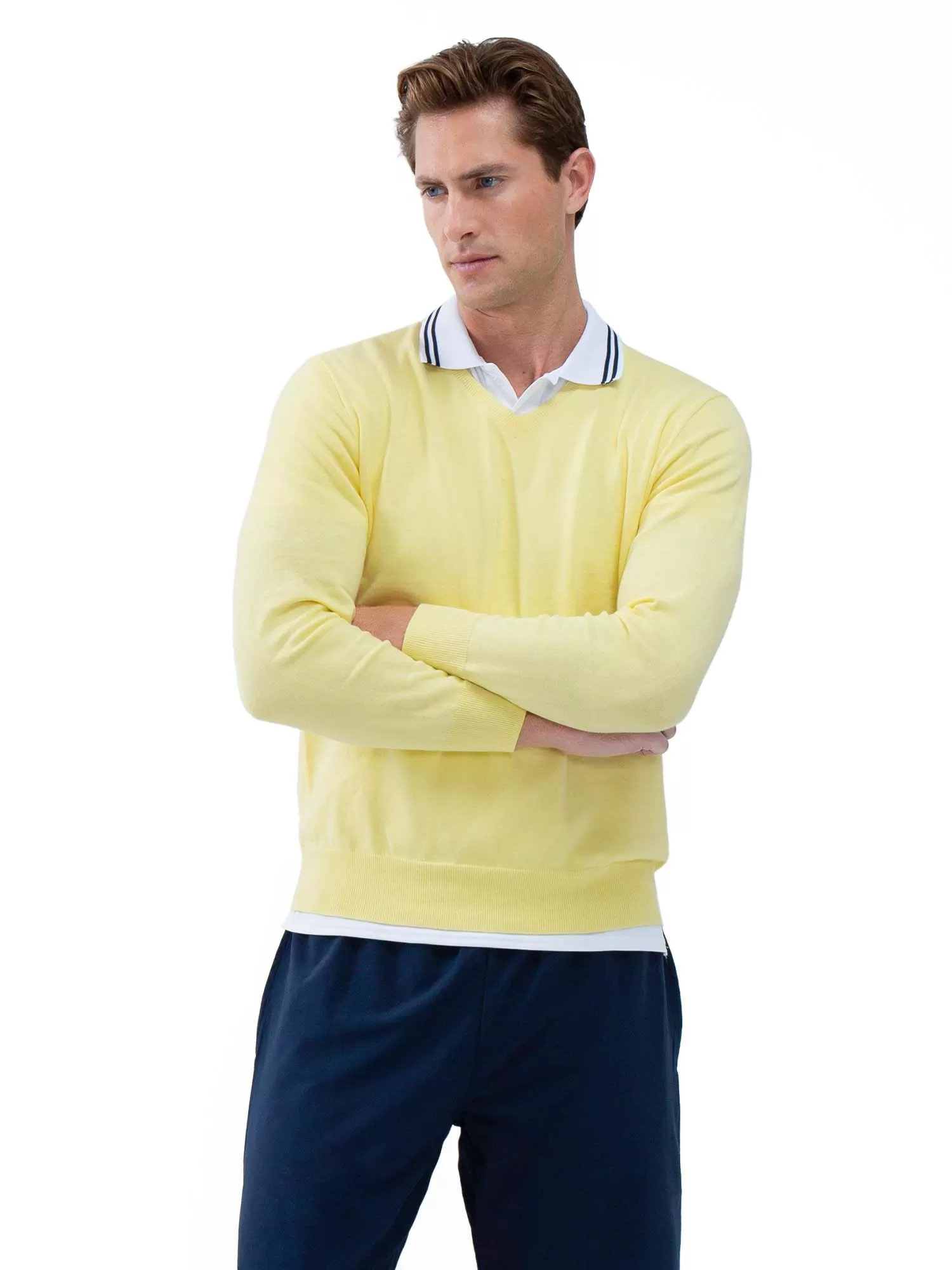 Classic V Neck Sweater - Lemonade