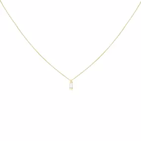 Clear Baguette Pendant Necklace