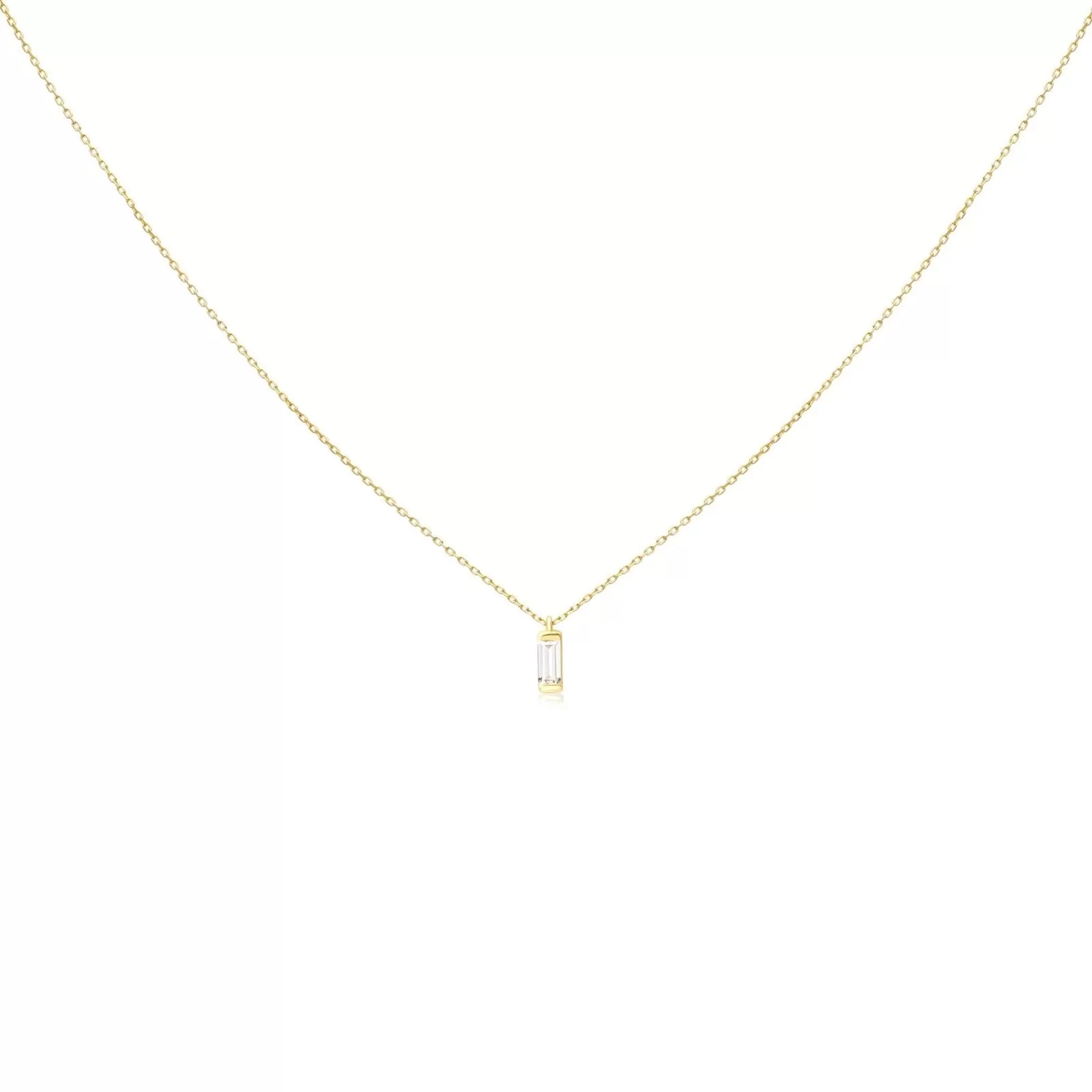 Clear Baguette Pendant Necklace