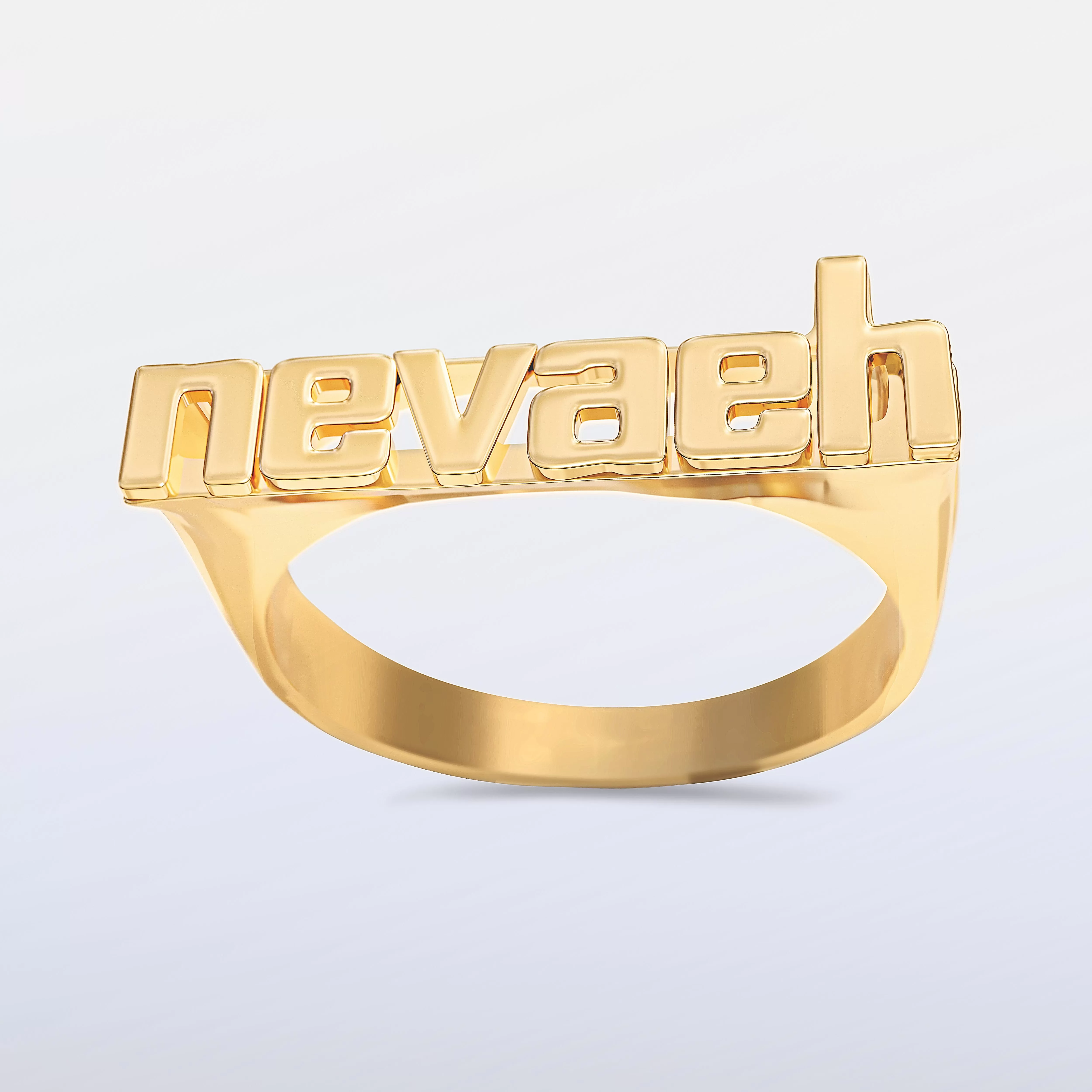 Custom Name Ring - Lowercase Block Name Ring