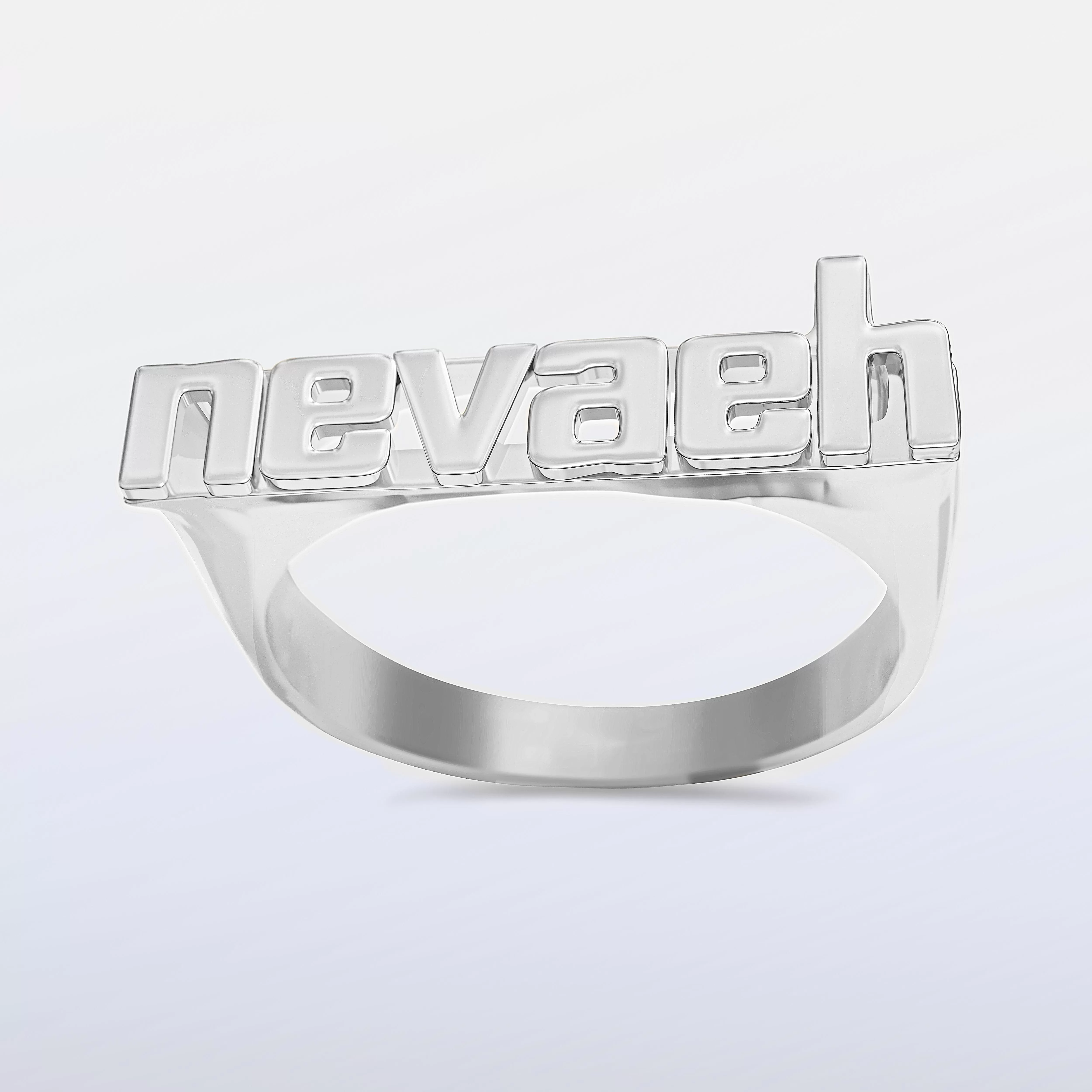 Custom Name Ring - Lowercase Block Name Ring