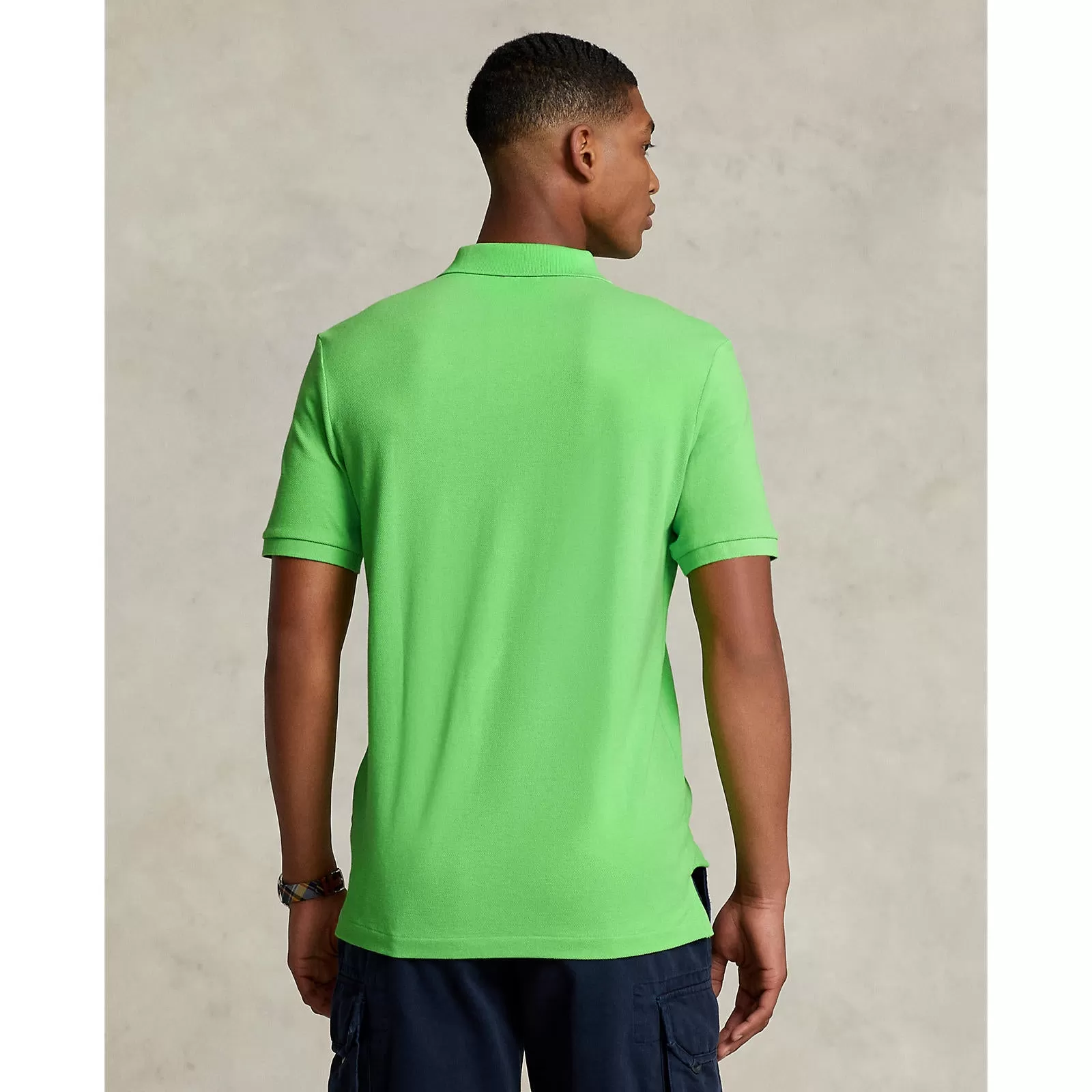 Custom Slim Fit Mesh Polo Shirt - Kiwi Lime