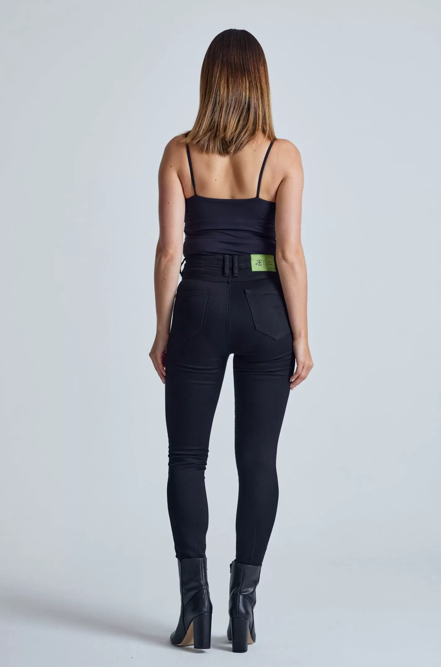 Ebony Nina High Waisted Skinny Jeans - GOTS Certified Organic Cotton and Recycled Polyester