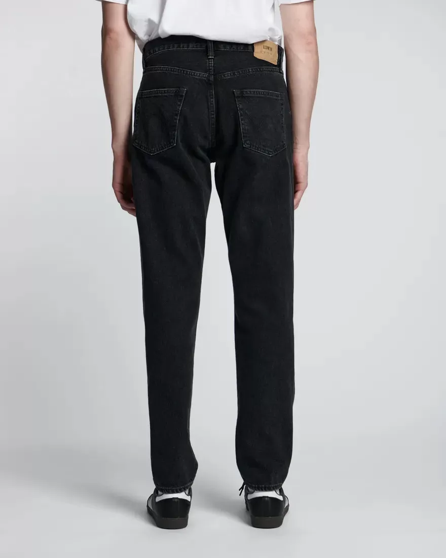 EDWIN Regular Tapered Black Dark Used Made in Japan