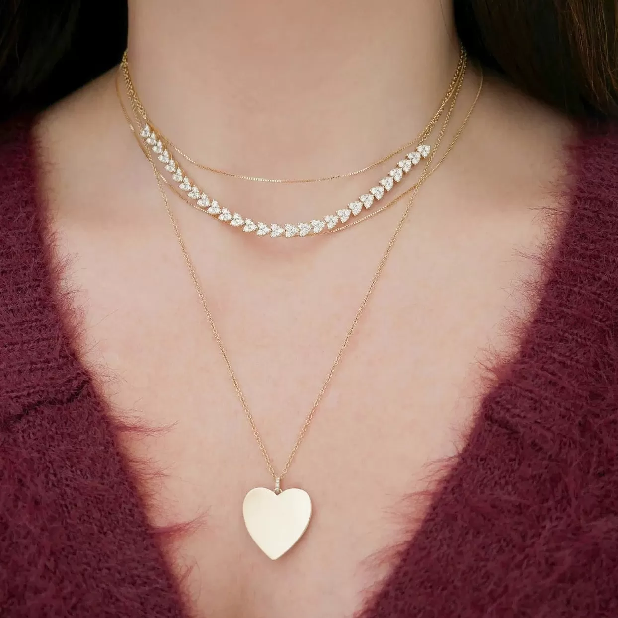 EF Collection - Jumbo Heart Necklace, Yellow Gold