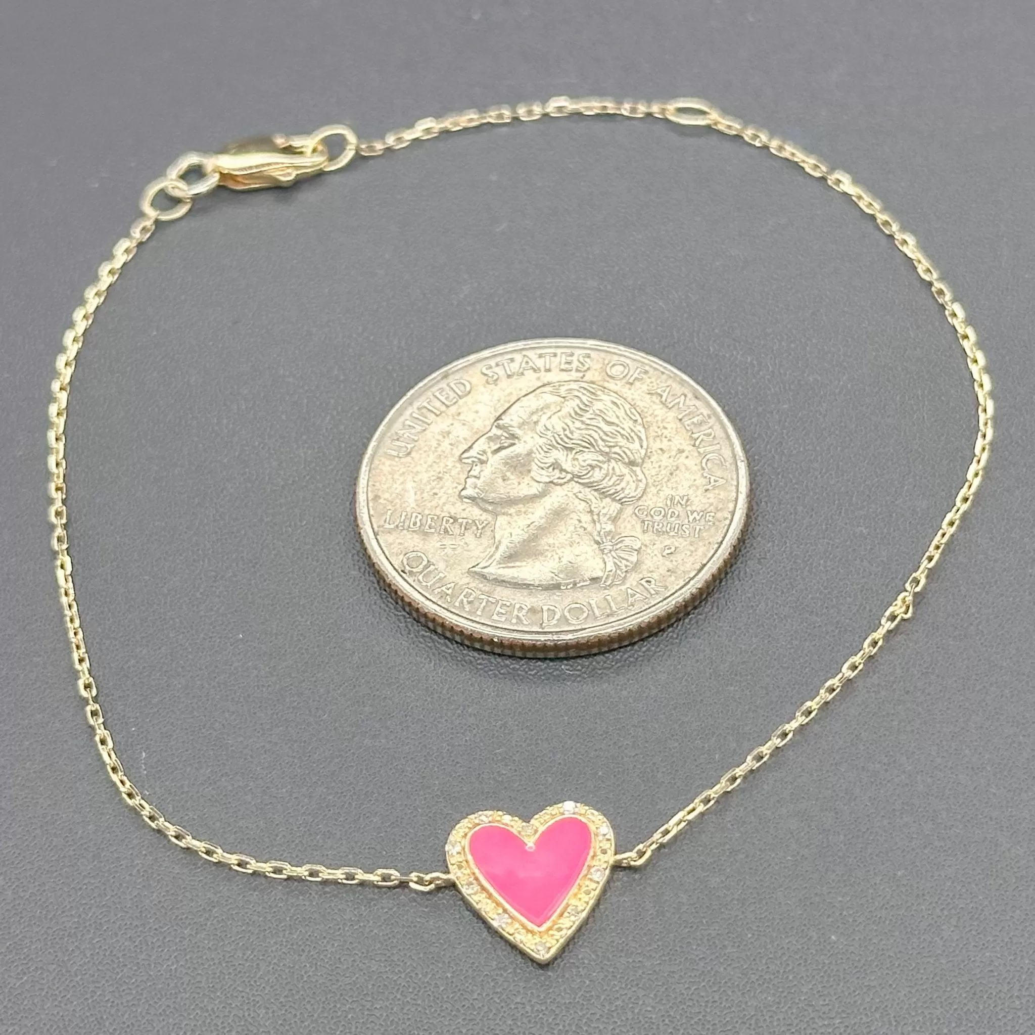 Estate 14K Y Gold Heart Bracelet