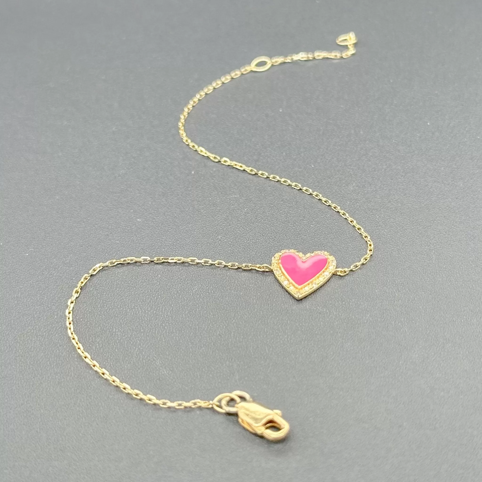 Estate 14K Y Gold Heart Bracelet