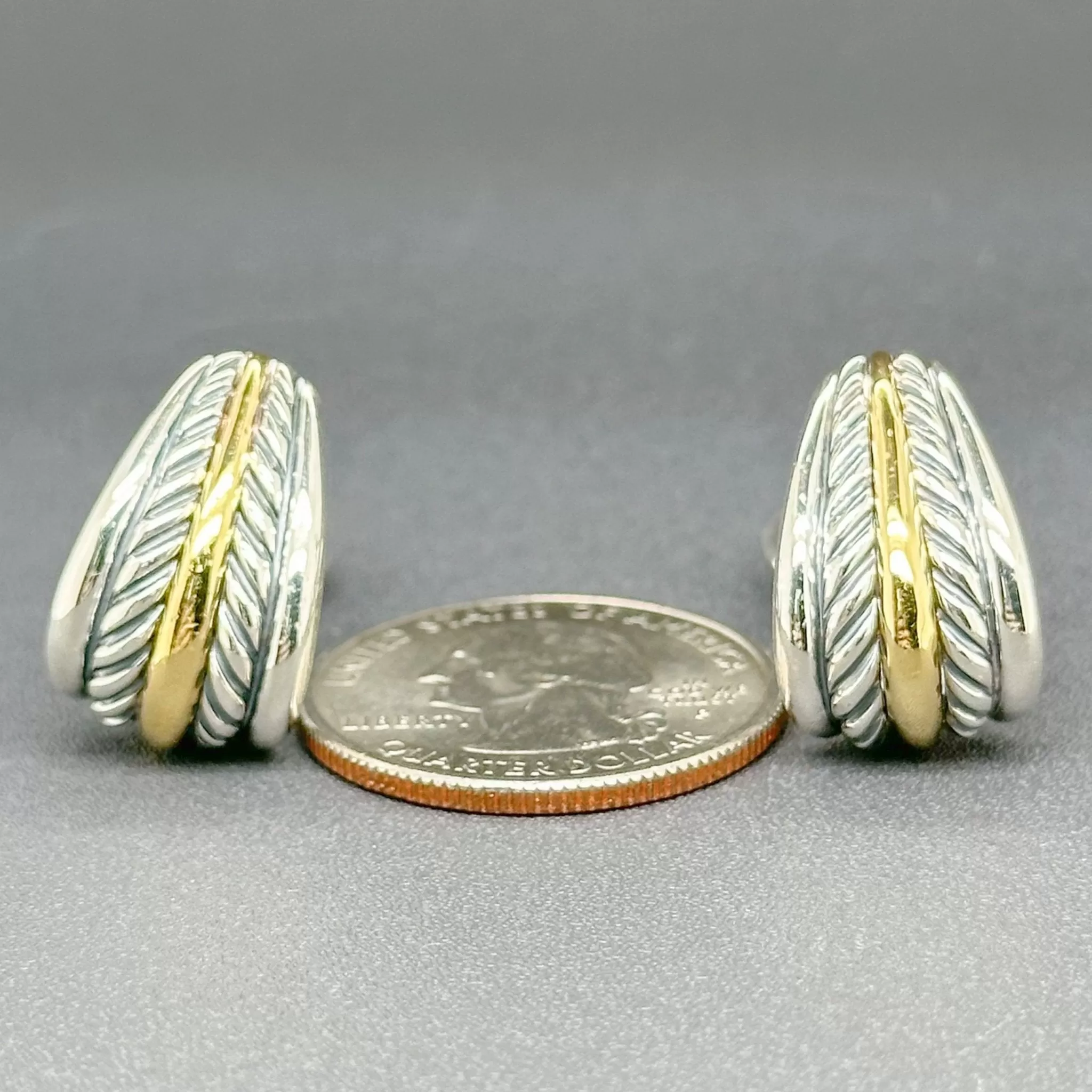 Estate David Yurman SS 18 Vintage Hoop Earrings