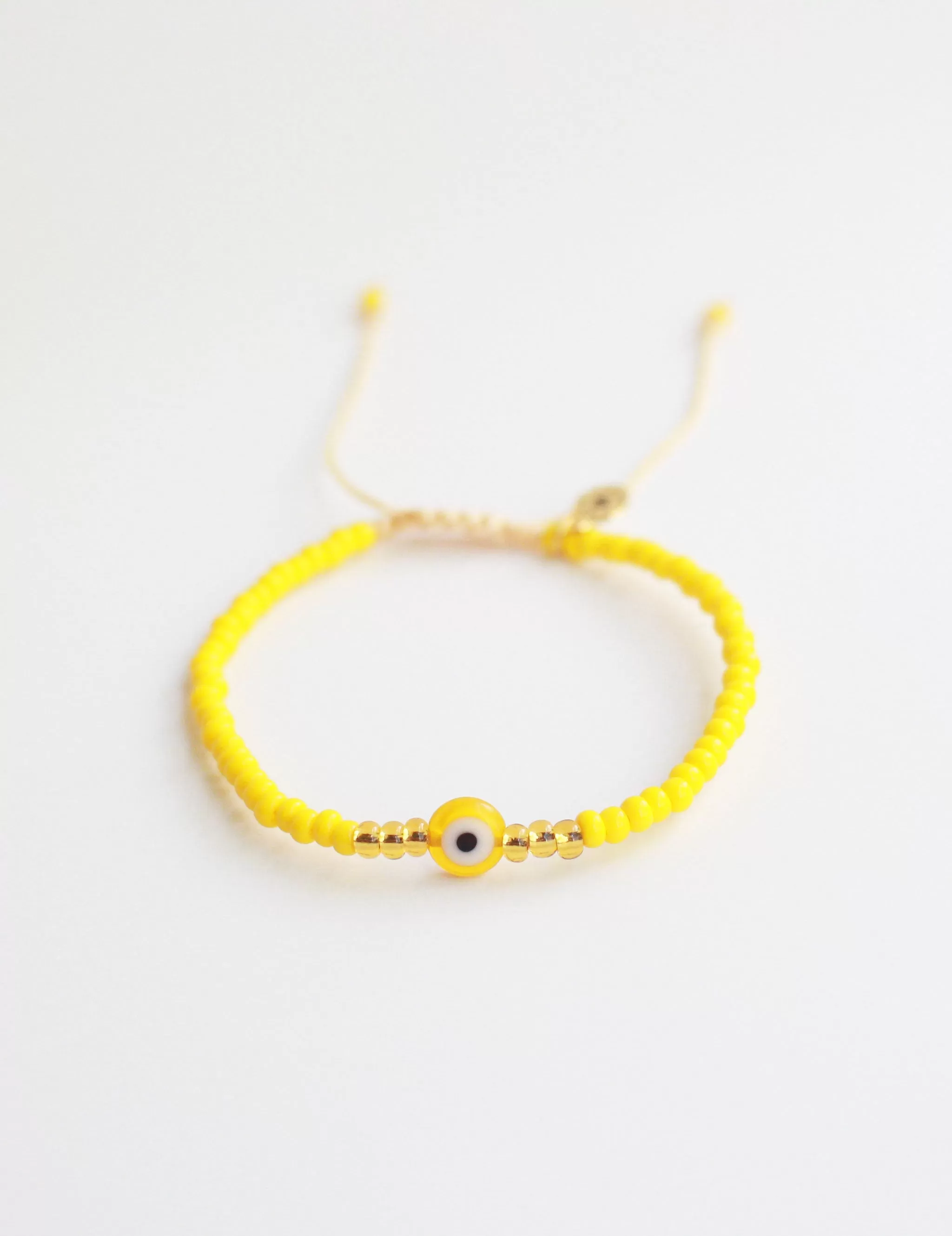 Evil Eye Seed Bead in Yellow