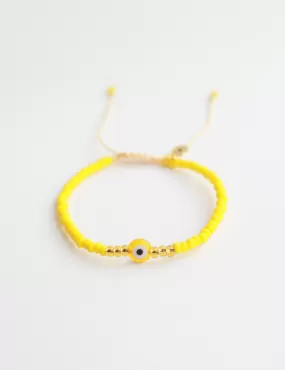 Evil Eye Seed Bead in Yellow