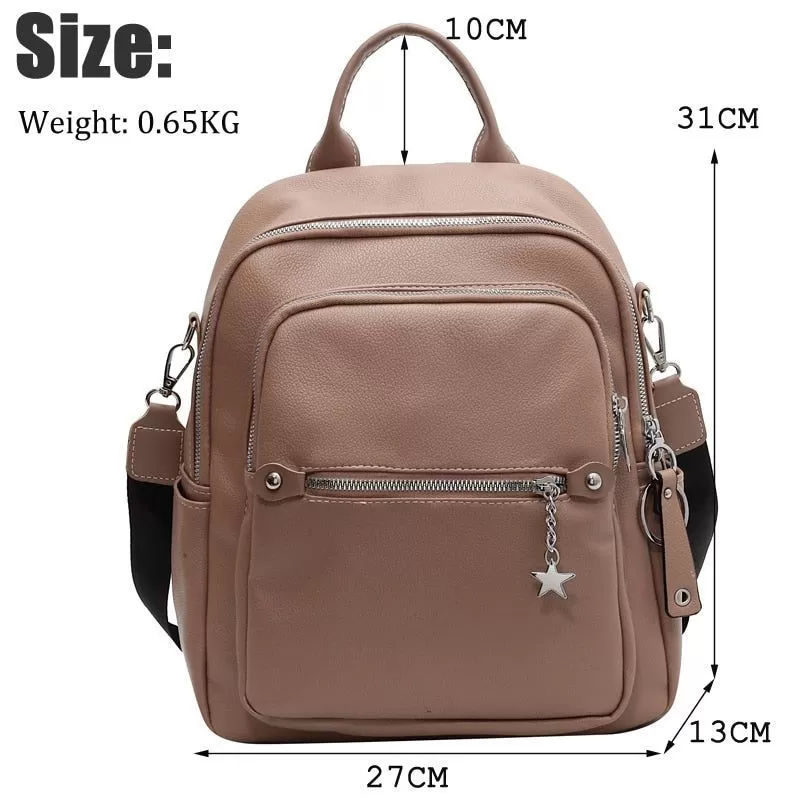 Fashion Leather College Bags - Women's Cool backpack WV1235