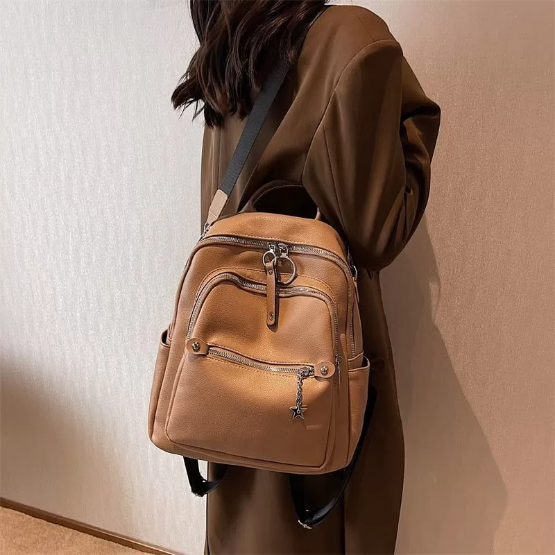 Fashion Leather College Bags - Women's Cool backpack WV1235