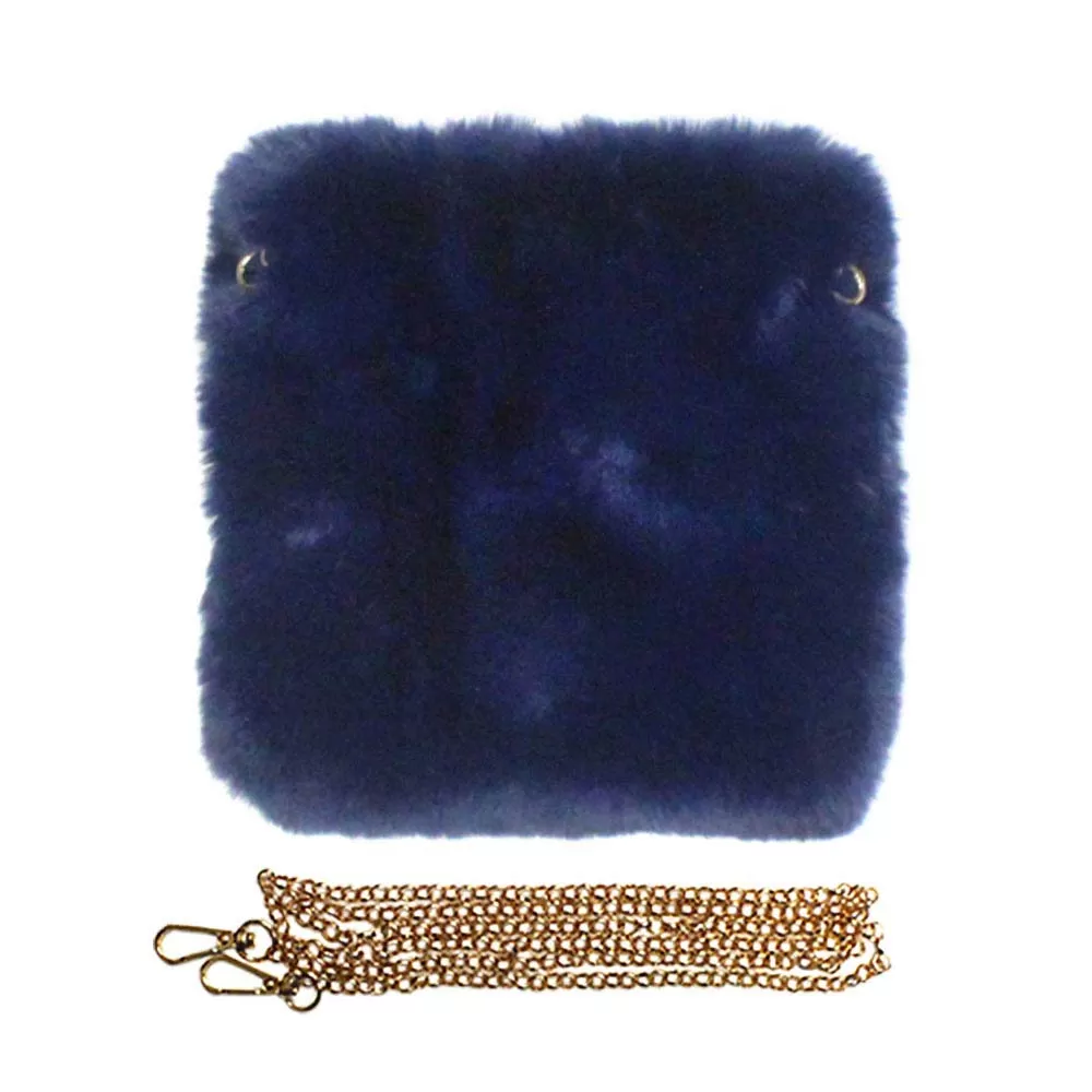 Faux Fur Square Crossbody Bag