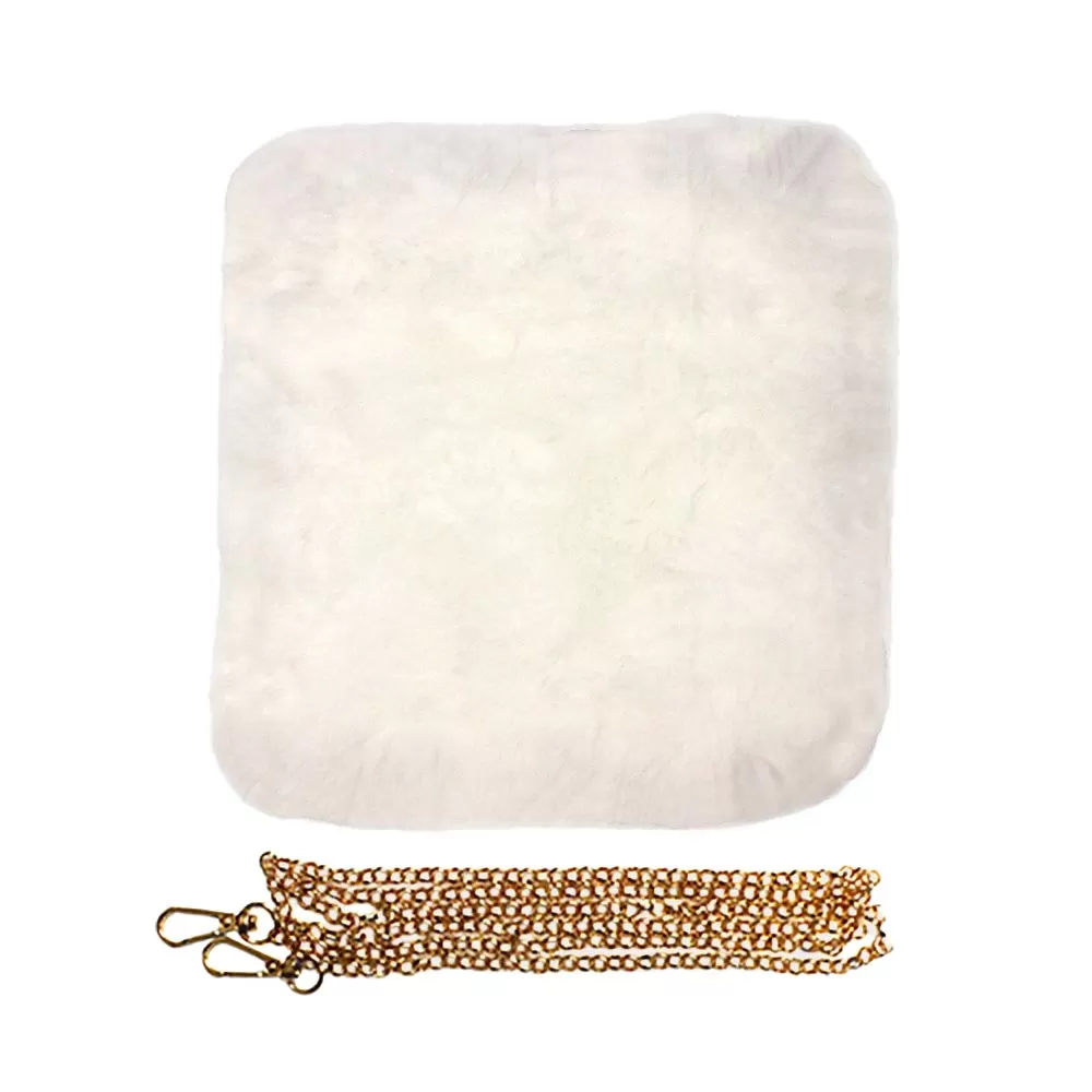 Faux Fur Square Crossbody Bag