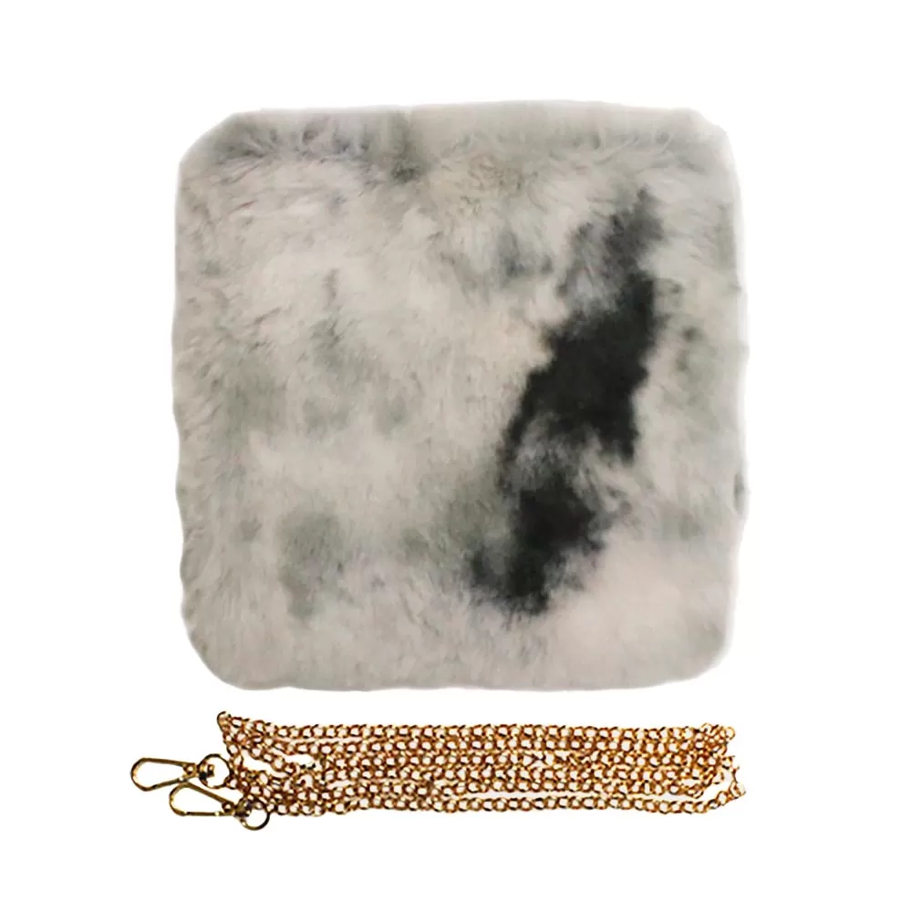 Faux Fur Square Crossbody Bag