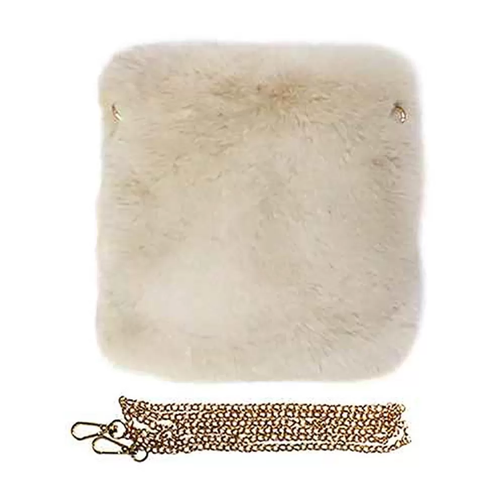 Faux Fur Square Crossbody Bag