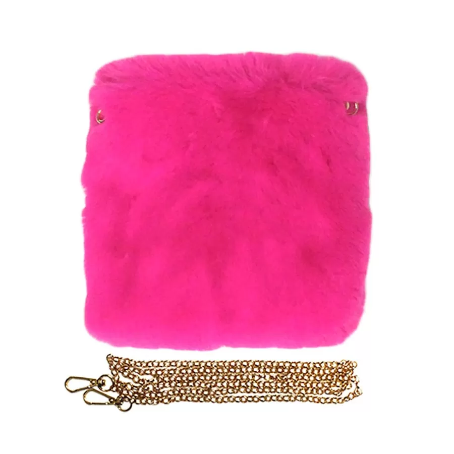 Faux Fur Square Crossbody Bag