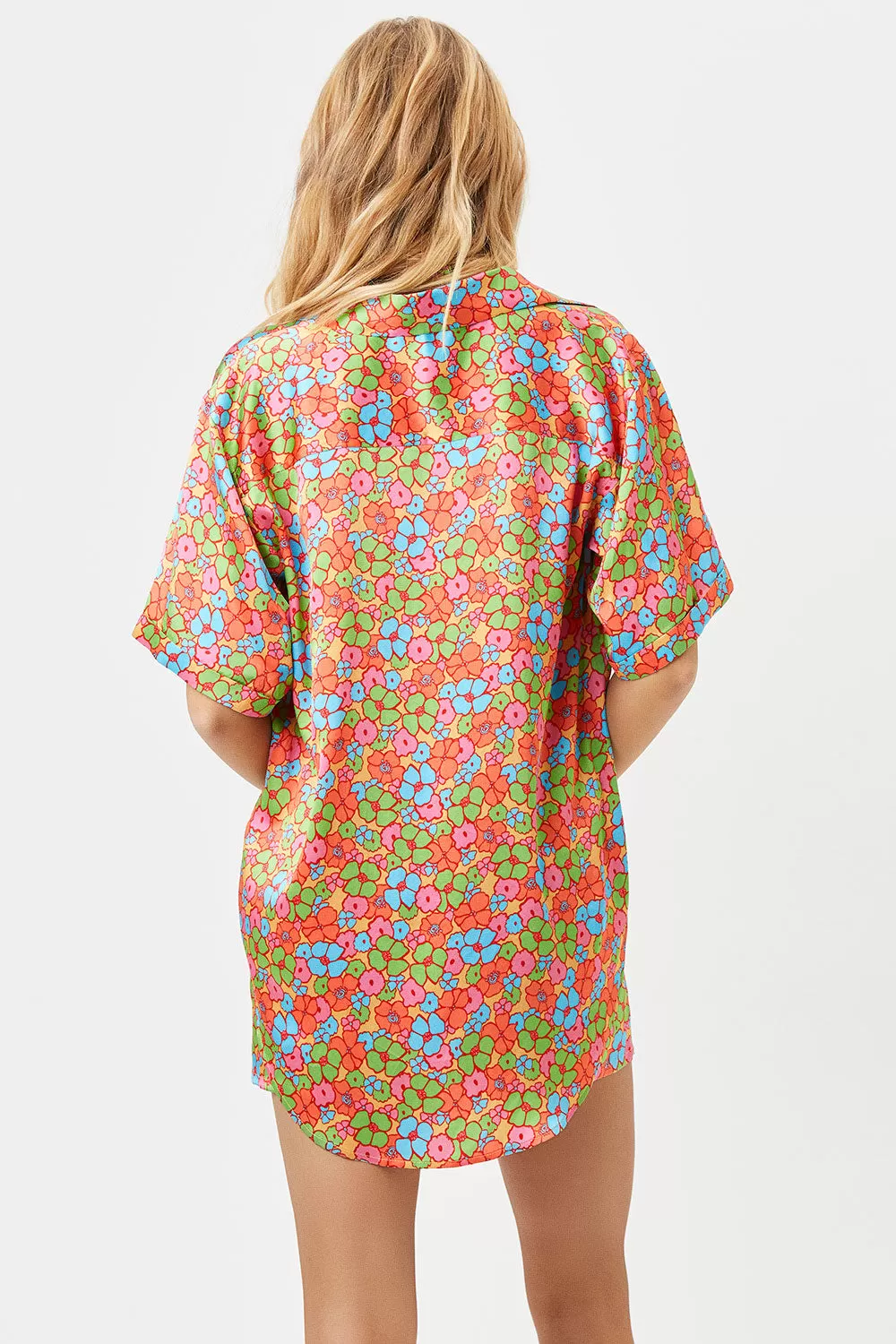 Fifi Silk Button Up Shirt - Groovy