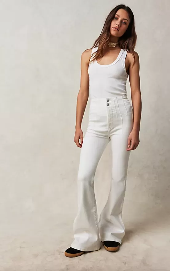 Free People Jayde Flare Jeans - Pure White