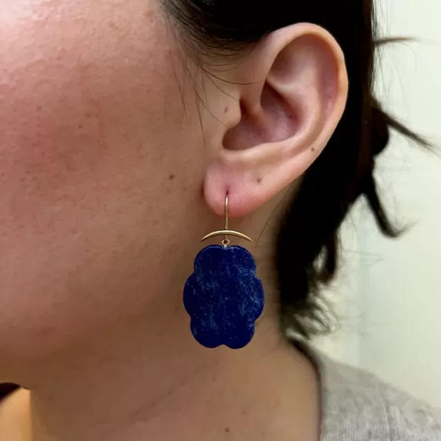 Gabriella Kiss 14k/18k Lapis Cloud Earrings