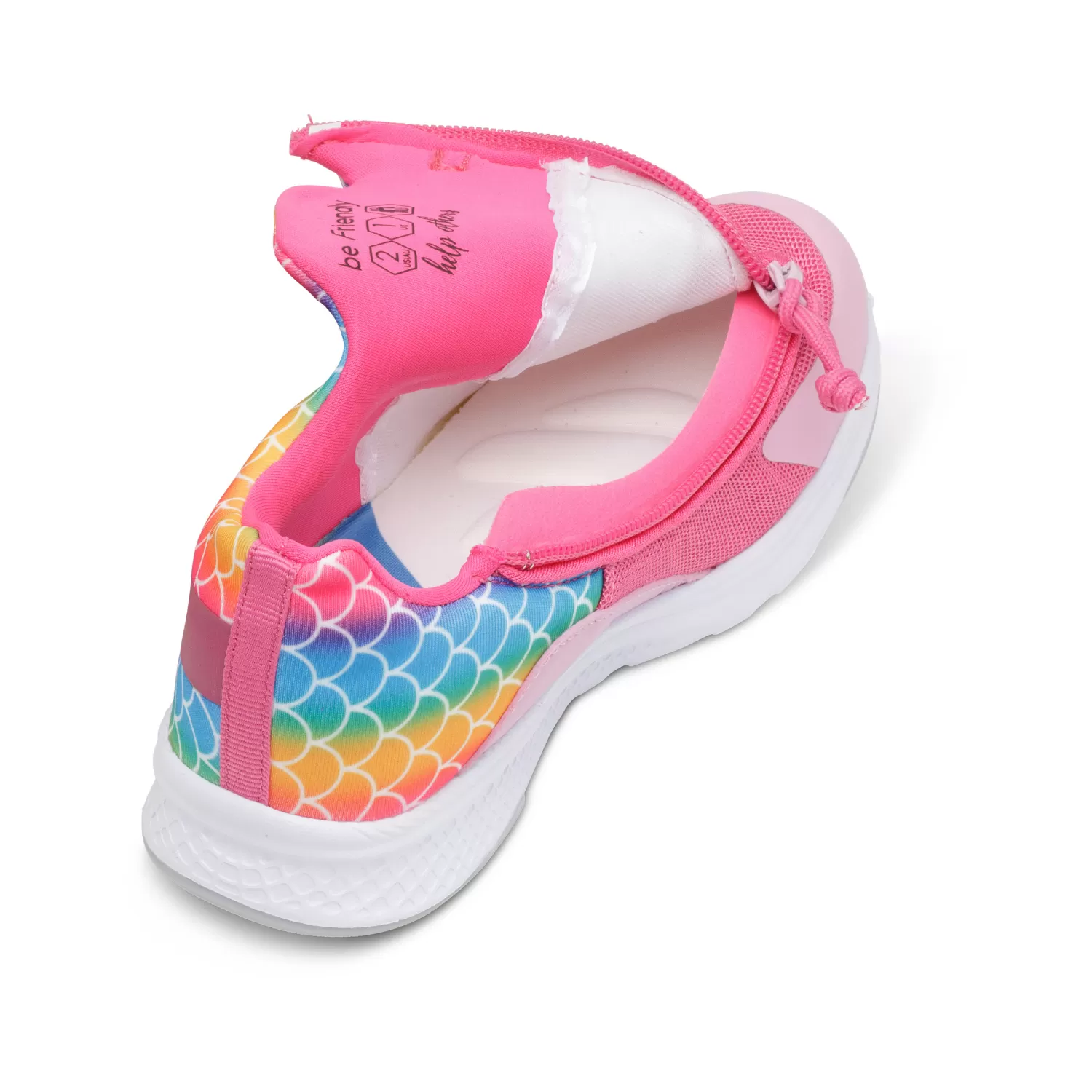 Girl's Mermaid Lightweight Shoes with Rear Zipper Access