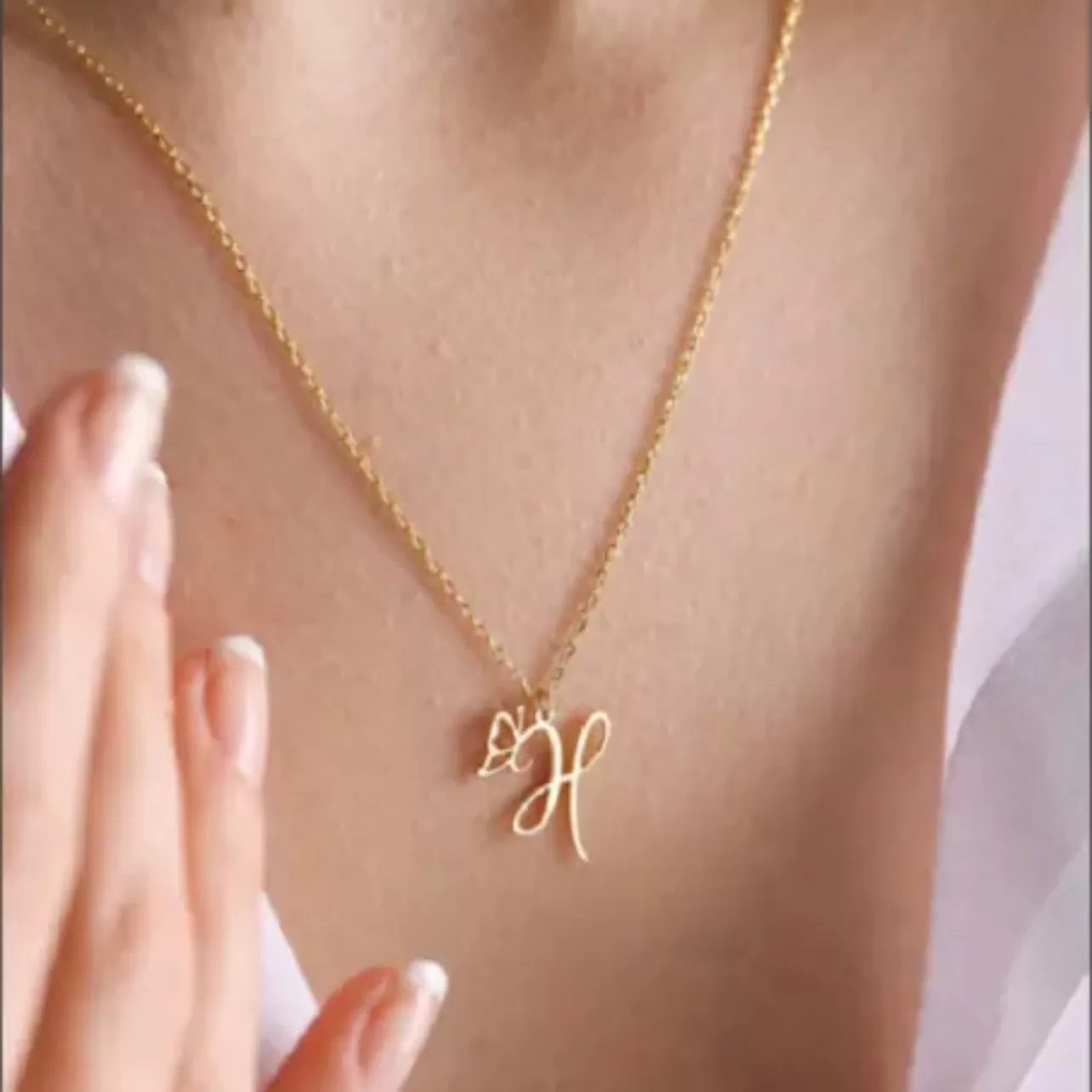 Gold 14k customized letter butterfly pendant