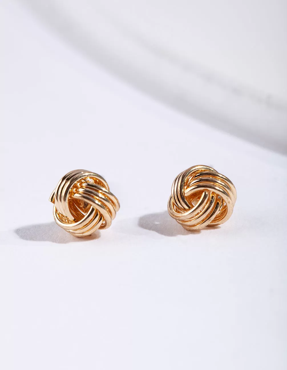 Gold Classic Mini Knot Earrings