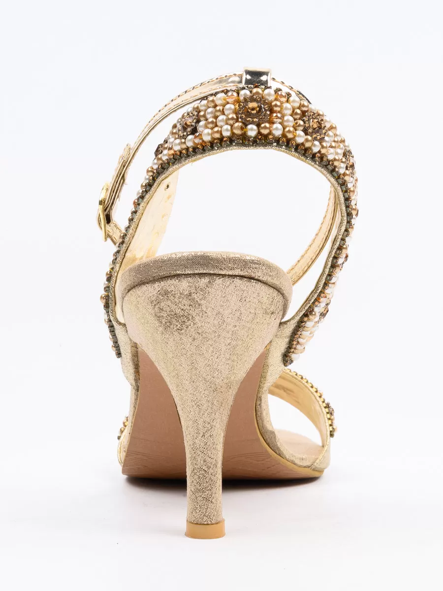 Golden Heel Sandal For Women