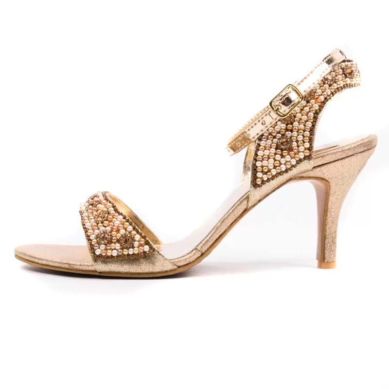 Golden Heel Sandal For Women