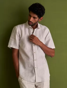 Hanzo Linen Shirt - Beige Stripe