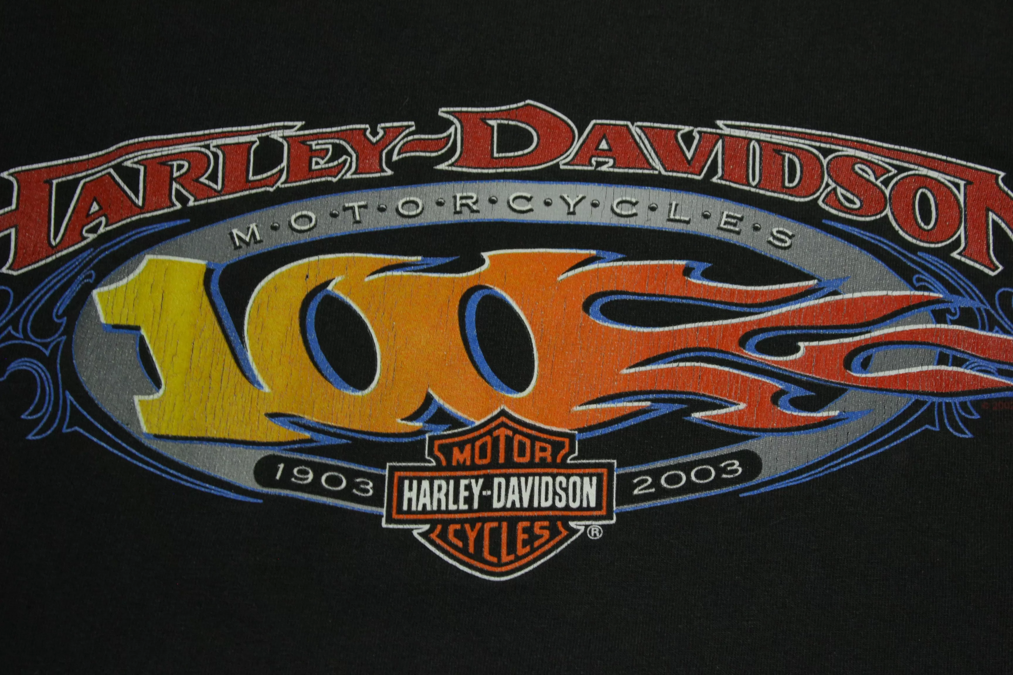 Harley Davidson Motorcycles 100 Year 2003 Battlefield Gettysburg PA Muscle T-Shirt