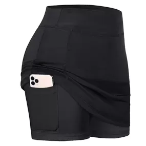 Haute Edition Women's Active Skirt Skort with Inner Phone Pocket Shorts