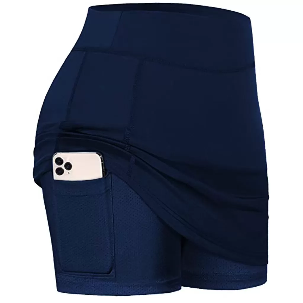 Haute Edition Women's Active Skirt Skort with Inner Phone Pocket Shorts