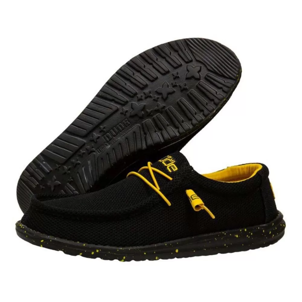 'Hey Dude' Men's Wally Sox - Black / Yellow