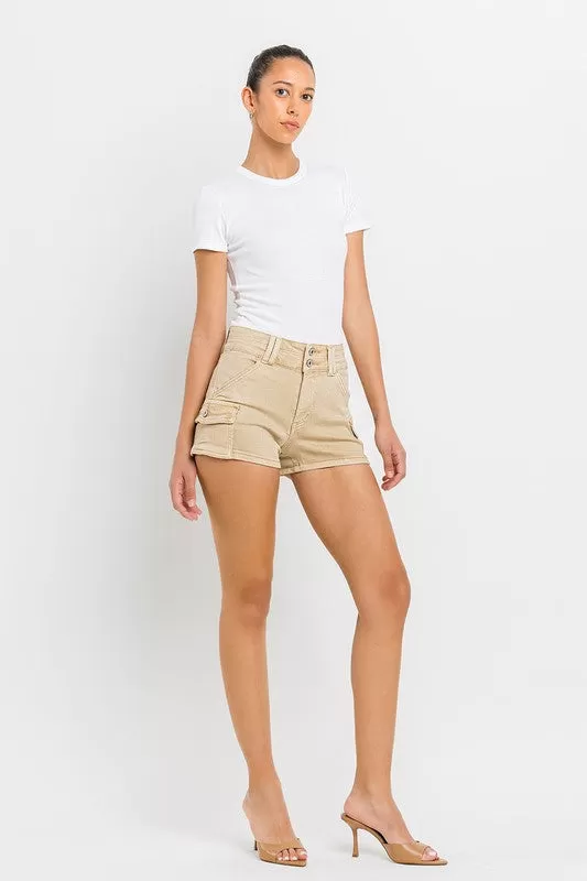 High Rise Cargo Shorts