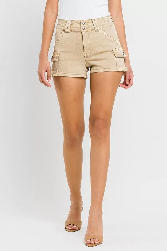 High Rise Cargo Shorts