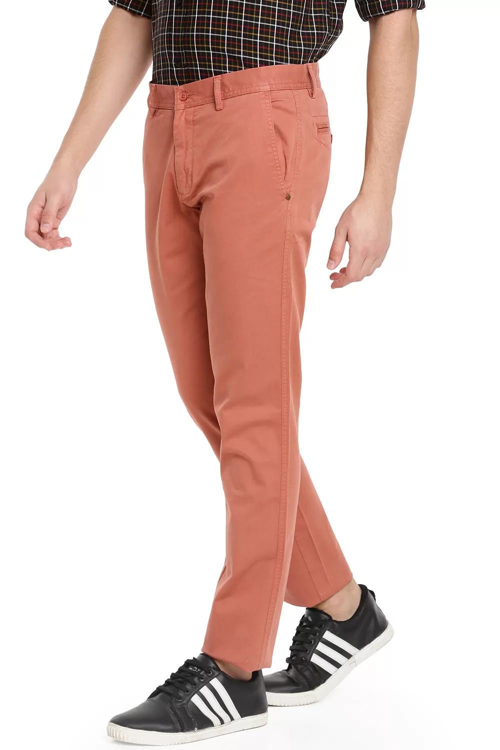 JDC Men Dusty Pink Solid Trouser