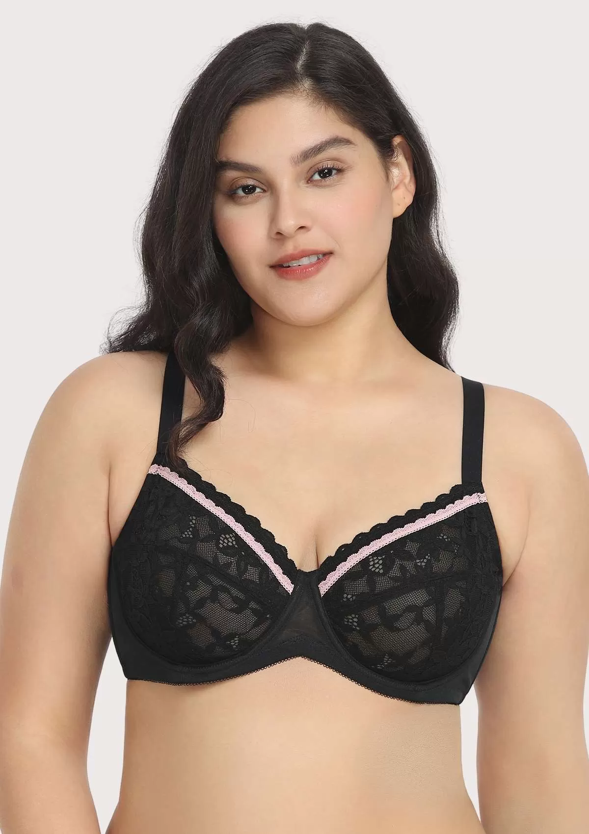 Jessamine Contrast Color Lace Underwire Bra