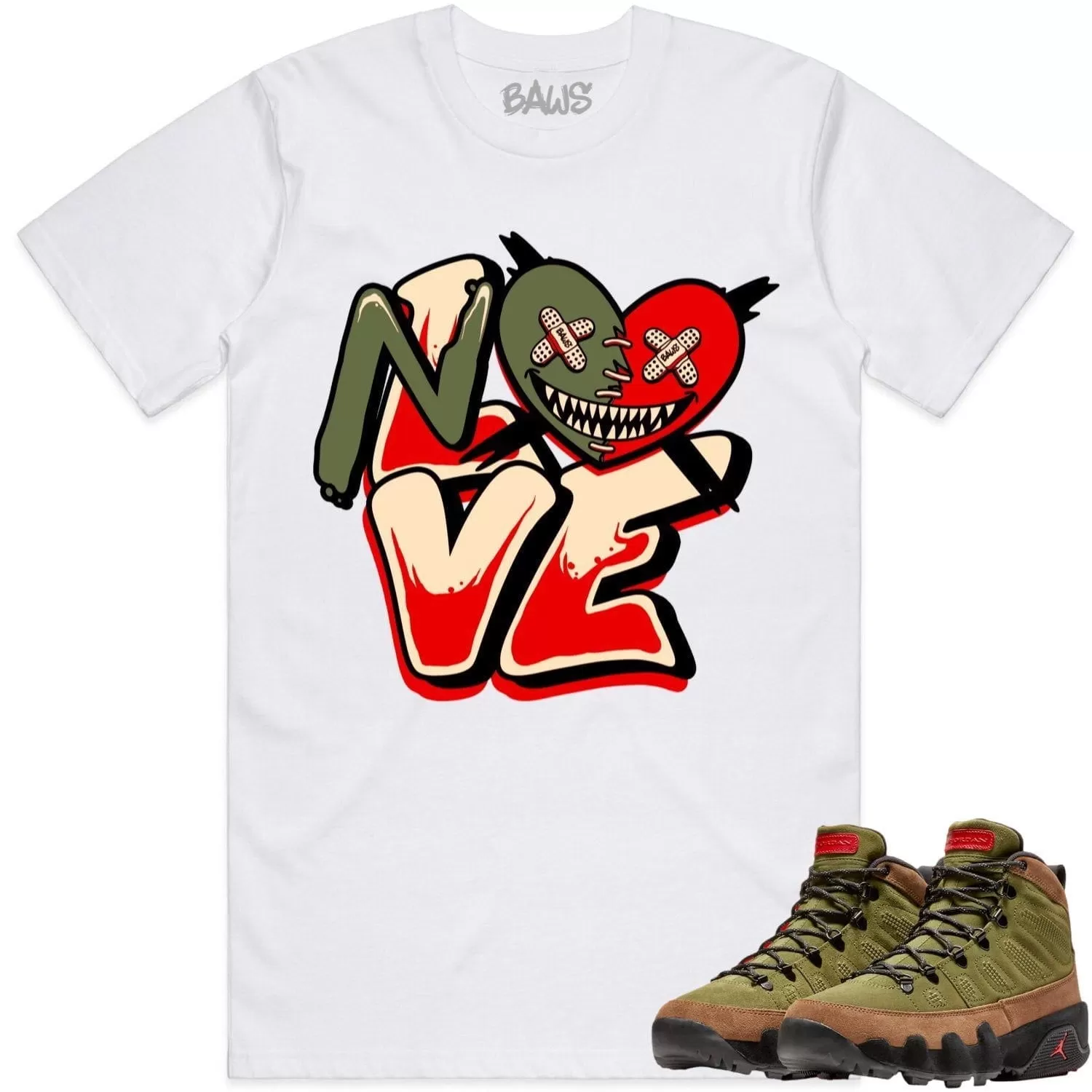 Jordan 9 Beef Broccoli 9s Shirt to Match - OLIVE NO LOVE BAWS