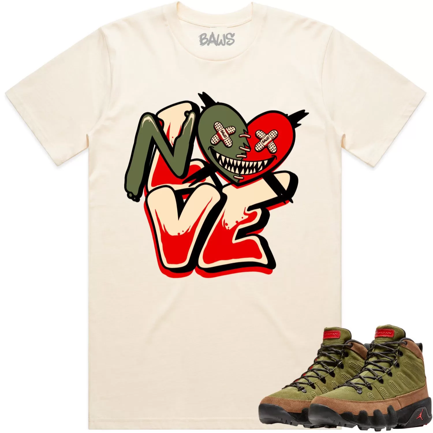 Jordan 9 Beef Broccoli 9s Shirt to Match - OLIVE NO LOVE BAWS