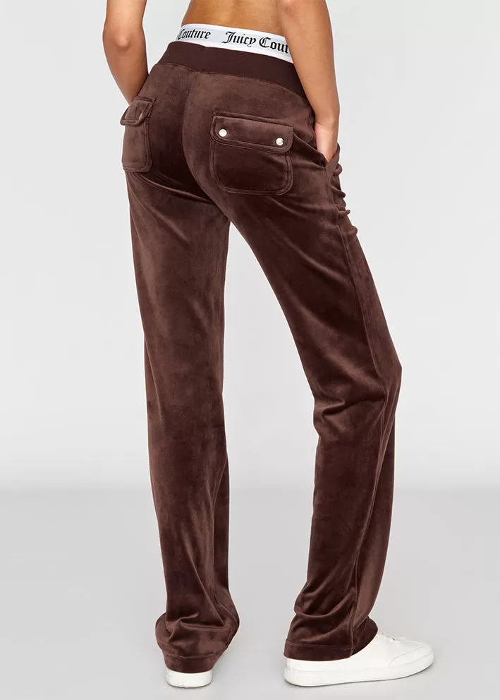 Juicy Couture Del Ray Pocket Velour Bukser - Java Brown